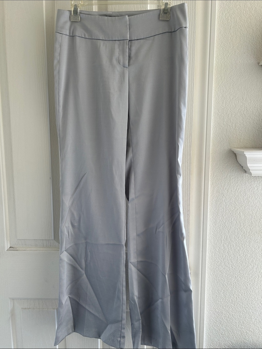 Cache Light Gray Wide-Leg Dress Pants